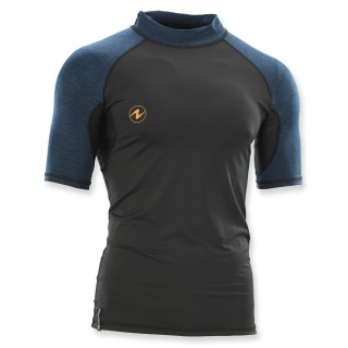 Aqualung Rash Guard Aqua Herren schwarz blau  - kurzarm UPF 50+
