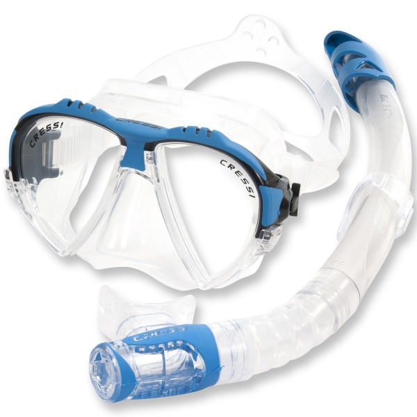 Cressi Schnorchelset Kuredu - weiches Silikon und Ventilschnorchel