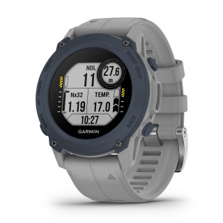 Garmin Descent G1 GPS Tauchcomputer - hellgrau stahlblau Silikonarmband