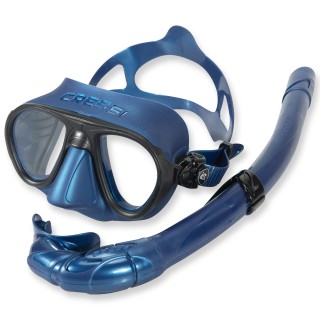 Cressi Freitauchset Calibro - blaues Silikon mit Schnorchel
