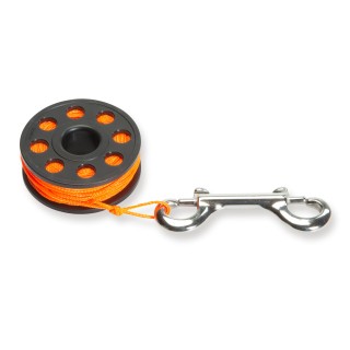 Oceama Fingerspol Reel 15m Leine orange - mit Doppelkarabiner