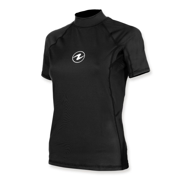 Aqualung Rash Guard Aqua Damen schwarz - kurzarm UPF 50+