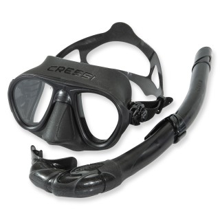 Cressi Freitauchset Calibro - schwarzes Silikon mit Schnorchel