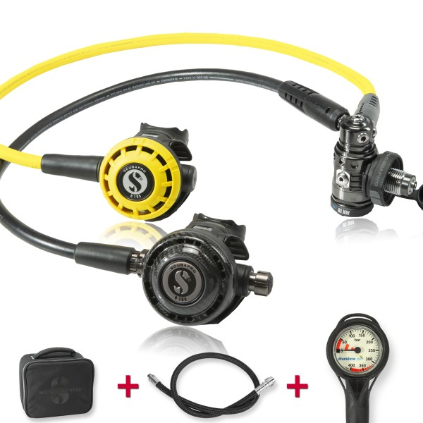 Scubapro MK 19 DIN EVO Black Tech G260 Carbon Black Tec Komfort Set - geprüft und montiert