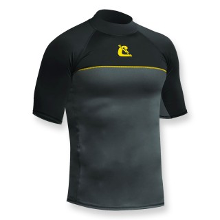 Cressi Shield Rash Guard Shirt - kurzarm Herren, UFP 50+, schwarz grau