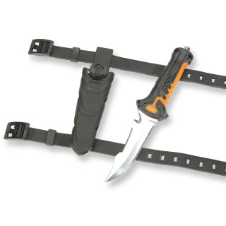 Seac Tauchermesser Rapid schwarz orange - mit Messerbändern