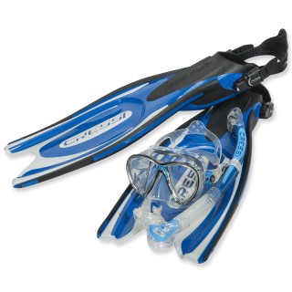 3-Teiliges Cressi Tauchset Frog Plus mit Trockenschnorchel - blau