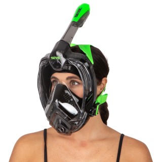 Seac Libera - Vollgesichtsmaske mit Trockenschnorchel, schwarz lime