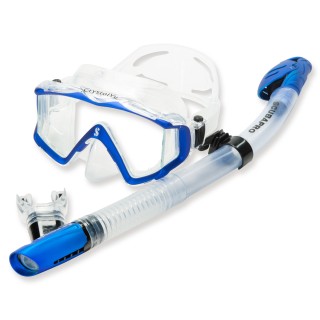 Scubapro Schnorchelset Korfu transparent blau - mit Trockenschnorchel