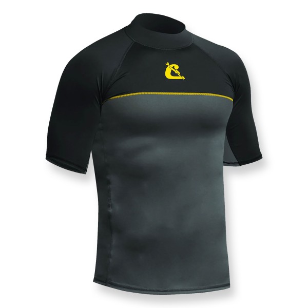 Cressi Shield Rash Guard Shirt - kurzarm Herren, UFP 50+, schwarz grau
