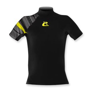 Cressi Shield Rash Guard Shirt - kurzarm Damen UFP 50+, schwarz gelb