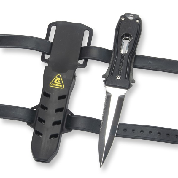 Cressi Lizard Tauchermesser schwarz - mit Schnellverschluss