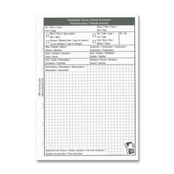 IQ Logbucheinlagen XS/S - 1 TG pro Seite