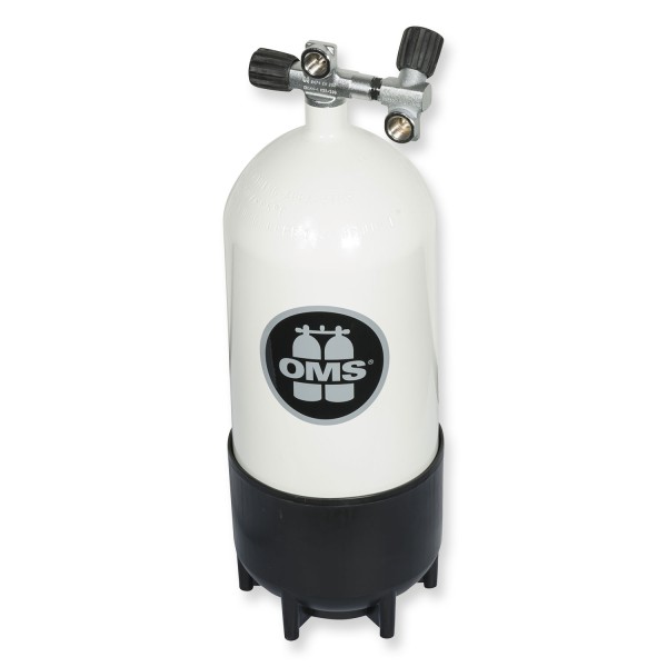 OMS - BTS Stahlflasche 12 Liter kurz mit Ventil und Zweitabgang