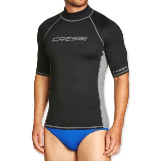 Cressi Rash Guard Shirt - schwarz, kurzarm Herren, UFP 40+