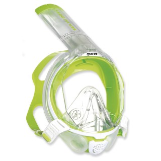 Mares Sea Vu Dry plus - Schnorchelmaske mit Trockenschnorchel, white lime
