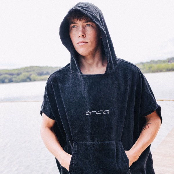 ORCA Cotton Poncho schwarz - sehr saugfähig