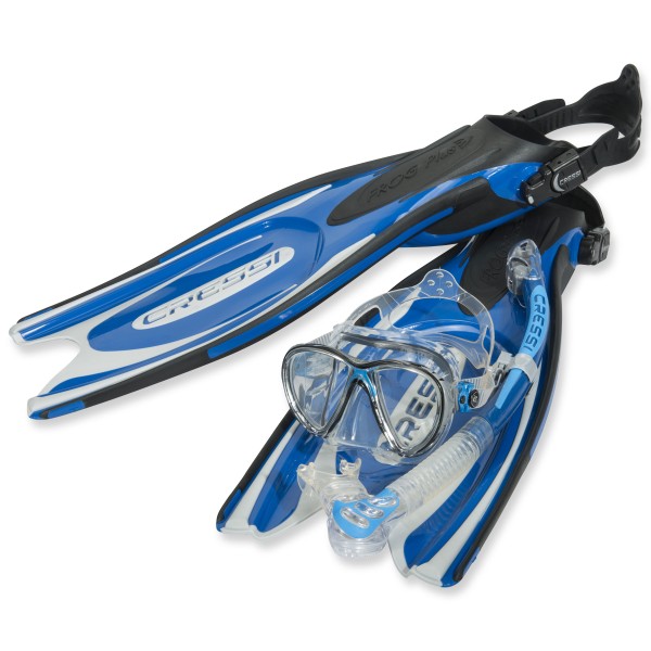 3-Teiliges Cressi Tauchset Frog Plus  mit Trockenschnorchel - blau