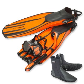 Mares Tauchset Quattro plus - mit Trockenschnorchel, schwarz orange