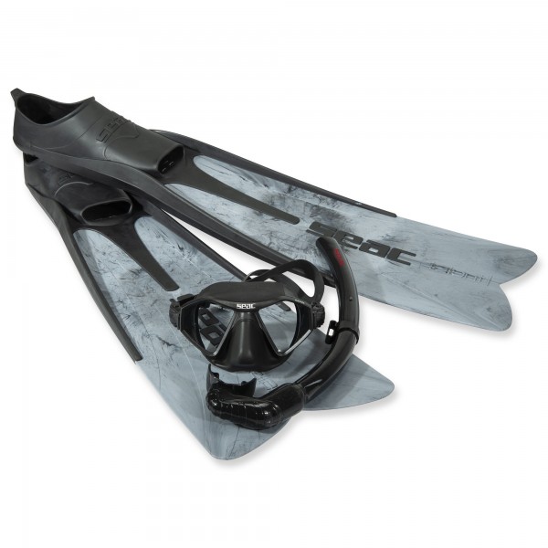 Seac Freitauchset Talent Camo grau - mittellange Flossen