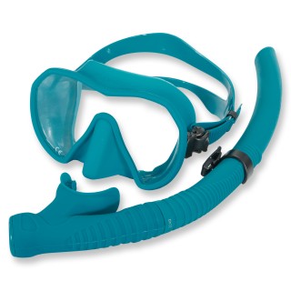 Beuchat Schnorchelset Korsika - mit Ventilschnorchel, Atoll blue