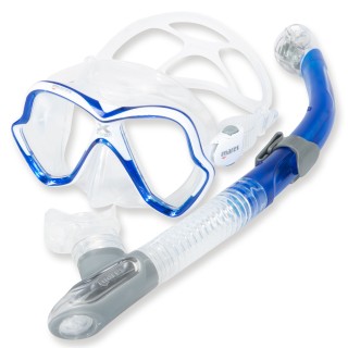 Mares Schnorchelset Caicos mit Trockenschnorchel und X-Vision - blau