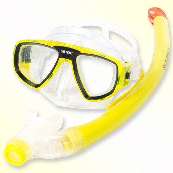 Schnorchelset Seac Extreme - mit Ventilschnorchel - gelb