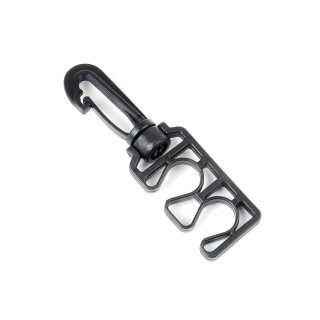 Schlauchhalter für 2 Schläuche, drehbar mit Karabiner