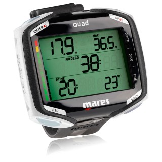 Mares Quad Tauchcomputer - sehr großes Display, gut ablesbar weiß