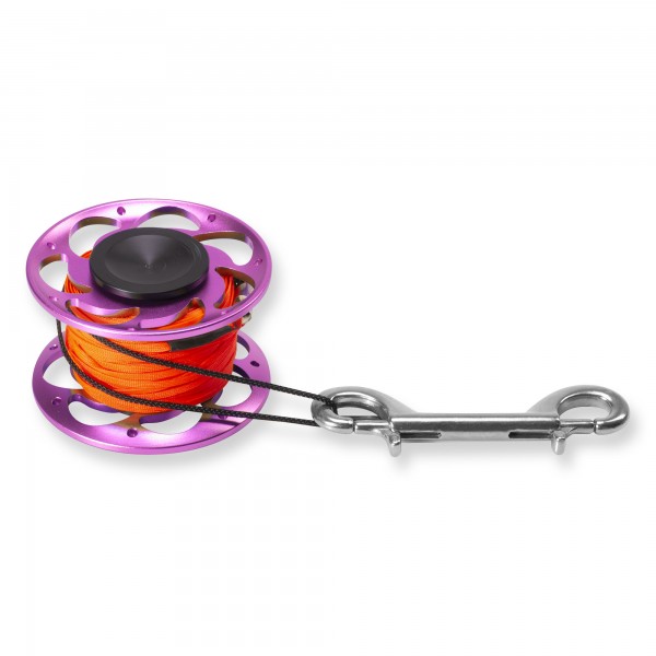 Riff Alu-Spool pink - 30 Meter mit Doppelkarabiner