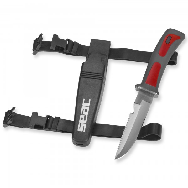 Seac Bat Tauchmesser mit Leinencutter - rot