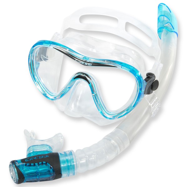 Cressi Schnorchelsetset Sky VIP mit Ventilschnorchel - aquamarine