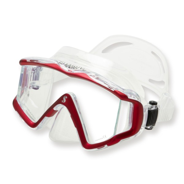 Scubapro Maske Crystal VU - rot, klares Silikon