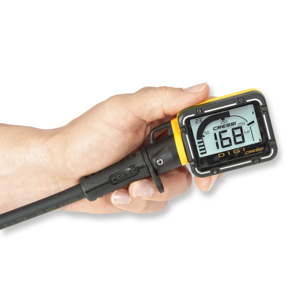 Cressi Digi gelb - digitales Finimeter mit übersichtlicher Balkengrafik
