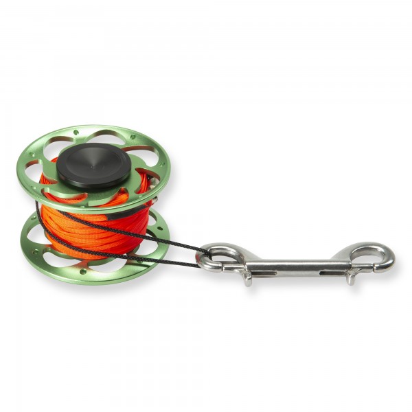 Riff Alu-Spool grün - 30 Meter mit Doppelkarabiner