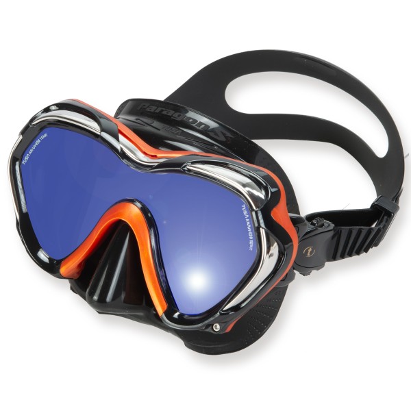 Tusa Paragon S Einglasmaske mit Crystal View Gläsern - schwarz energy orange