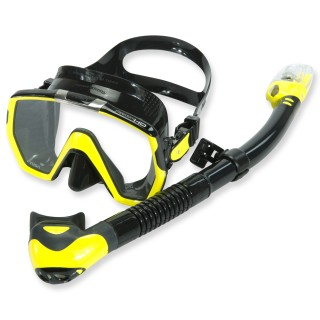 Tusa Schnorchelset Freedom HD gelb - mit Trockenschnorchel