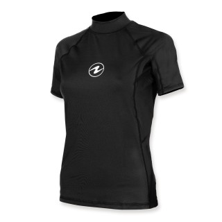 Aqualung Rash Guard Aqua Damen schwarz - kurzarm UPF 50+