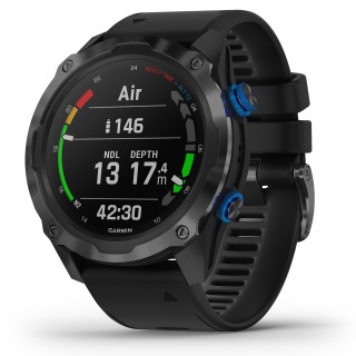 Garmin Descent MK2i Tauchcomputer mit GPS schwarz titan - Silikonarmband, luftintegriert