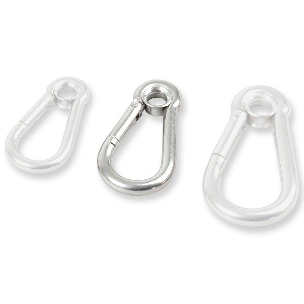 Edelstahl Karabiner mit Öse 60 x 6