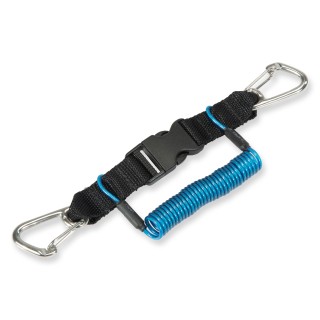 Seac Spiralkabel mit 2 Edelstahl-Karabinerhaken - blau