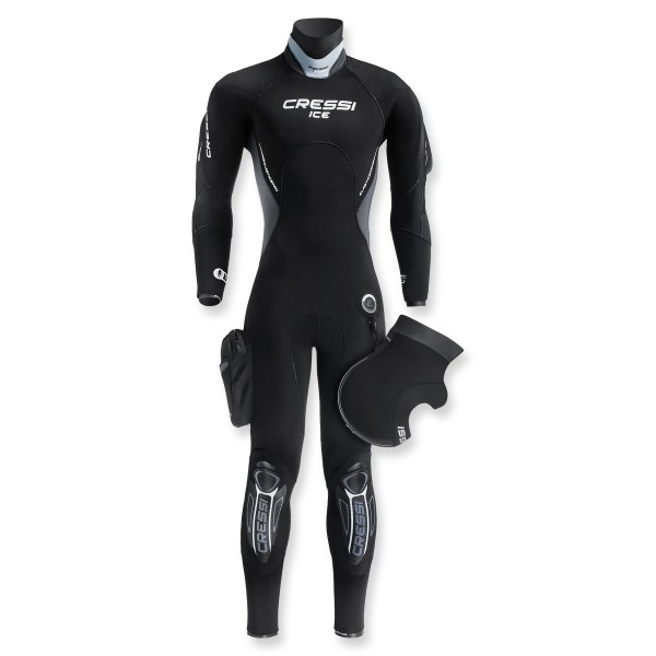 Cressi Tauchanzug ICE Herren - 7mm Neopren, sehr warm mit wasserdichtem Reißverschluss