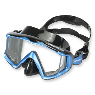 Cressi Liberty Triside Maske - schwarzes Silikon, 3-Glas Bauweise