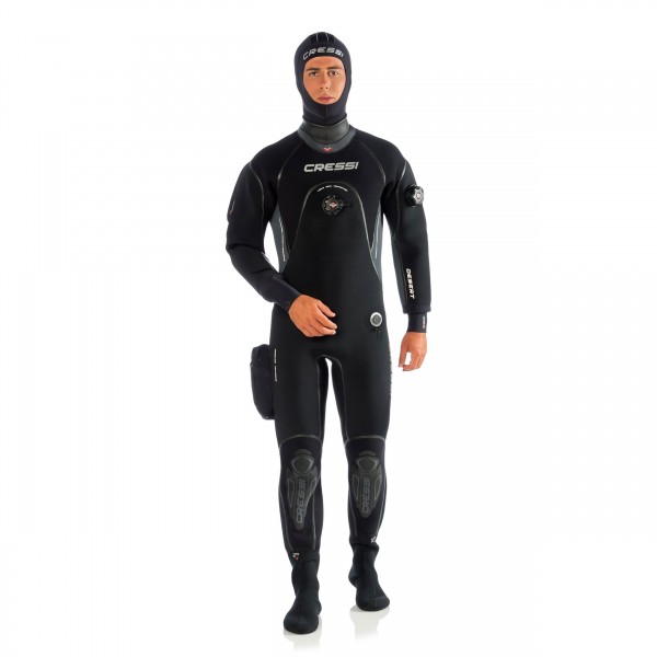 Cressi Desert 4.0 - Trockentauchanzug aus 4mm Neopren inkl. Kopfhaube, Herren