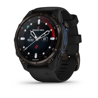Garmin Descent MK3i Tauchcomputer mit GPS schwarz titan 43 mm - Silikonarmband, luftintegriert