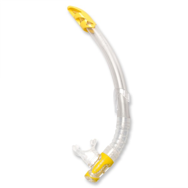 Cressi Ventilschnorchel Gamma - mit Spritzschutz, gelb