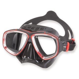 Cressi Tauch- und Schnorchelmaske Prisma - schwarz rot