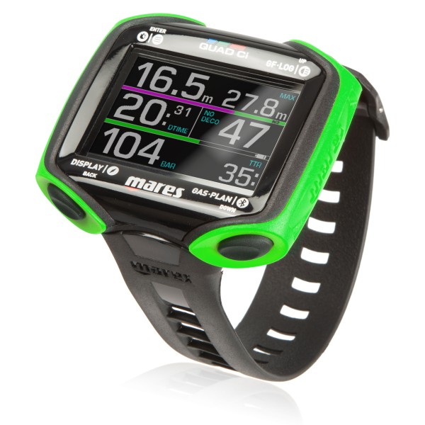Mares Tauchcomputer Quad CI luftintegriert - Farbdisplay, lime