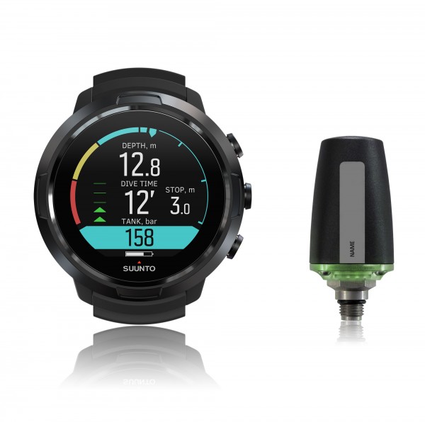 Suunto D5 all black Tauchcomputer im Uhrenformat - Sparset mit Sender für Luft und Nitrox