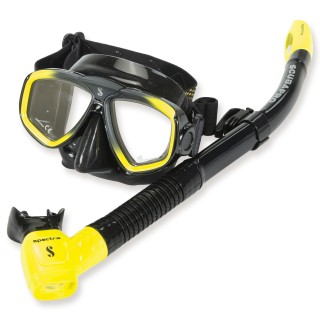 Scubapro Schnorchelset Bali - mit Ventilschnorchel schwarz gelb